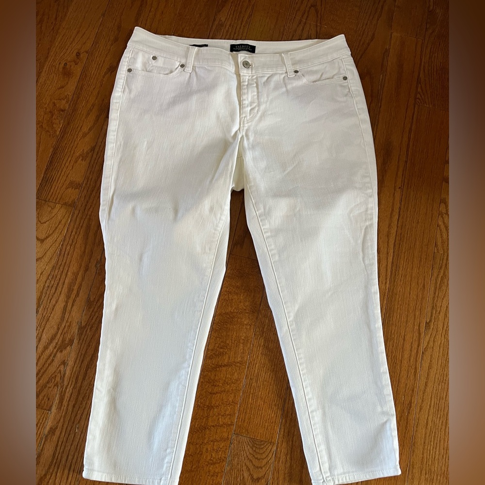 Talbots Women's Boyfriend Jeans 14P White - Picture 2 of 8